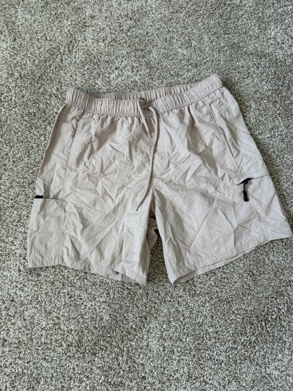 ASOS Men's Athletic Drawstring Shorts in Light Beige